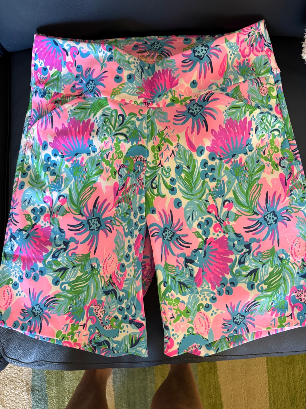 Lilly Pulitzer Luxletic Bermuda Pink Tropical Floral Shorts